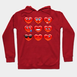 Valentine's Day Emoji Icons Hoodie